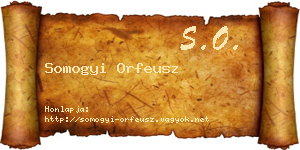 Somogyi Orfeusz névjegykártya