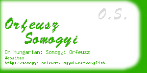 orfeusz somogyi business card